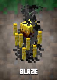 Minecraft Mob Characters Blaze Displate Artwork By Artist Gemini Phoenix Part Of A Set Based On Characters From The Popula Minecraft Mobs Minecraft Artwork