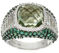 Judith Ripka Sterling Green Mint Quartz Pave Ring J324035 Qvc Com Amazing Jewelry Quartz Pave Ring