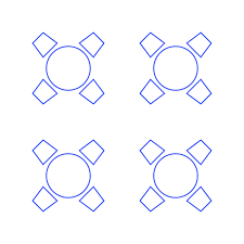 Concerned primarily with size of tables based on individual place settings, user accommodations, and the clearances around tables for service and movement, dining layouts attempt to make sense of the many simultaneous conditions of dining. Restaurant Layouts Dimensions Drawings Dimensions Com
