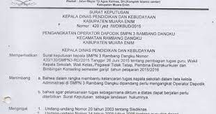 Menjadi arsip dalam suatu instansi baik pemerintah. Contoh Sk Kepala Dinas Pendidikan Untuk Guru Non Pns Word Panduandapodik Id