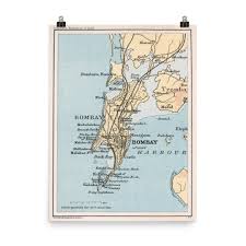 Buy Mumbai Map (1893) Old Bombay India ...