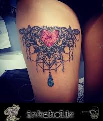 These designs aren't for the faint of heart and the results show commitment and love for tattoo design. Lace Tattoo Thigh Tattoo Heart Tattoo