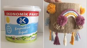 Yogurt Kovasinin Muhtesem Donusumu Yogurt Kovasindan Avize Yapimi Yo Yogurt Avize Fikirler