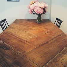 Love This Herringbone Style Chunky Recycled Wood Table Pic Source Pinterest Thesummerhousestyl Recycled Wood Table Timber Dining Table Dinner Tables Furniture