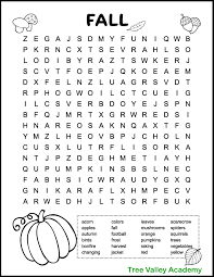 October, squirrel, pilgrims, november, corn, harvest, turkey, leaves, football, autumn, orange, pumpkin. Printable Fall Word Searches For Kids Tree Valley Academy
