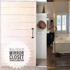 Be creativo subscribe today and give the gift of knowledge to yourself or a friend top 10 awesome closet door makeover. How To Transform Your Old Gold Mirror Closet Doors For 15 Spray Paint And Plywood Old Closet Doors Closet Door Makeover Mirror Closet Doors