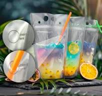 Lallisa 36 Sets Pastel Smile Drink Pouches With Straws For Adults Plastic  Drink Bags