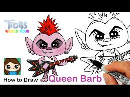 Free, printable barbie coloring pages, party invitations, printables and paper crafts for barbie fans the world over! How To Draw Queen Barb Trolls World Tour Myhobbyclass Com