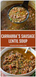 Carrabbas Sausage Lentil Soup Recipe Lentil Sausage Soup Lentil Soup Recipes Spicy Sausage