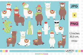 Almost files can be used for commercial. Christmas Llama Clipart Christmas Design Christmas Alpaca 362539 Illustrations Design Bundles