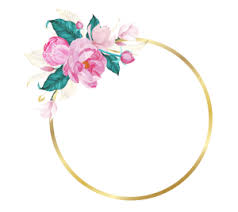 Khung Hoa Vòng Tròn Trang Trí PNG