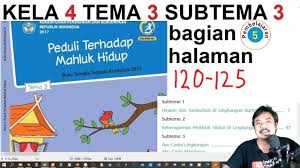 Kunci jawaban tema 4 kelas 3 halaman 125 126 128 129 subtema 3 pembelajaran 5 buku tematik. Tema 3 Kelas 4 Subtema 3 Hal 120 125 Peduli Terhadap Mahluk Hidup Bagian 5 Rev 2018 Youtube