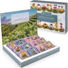 What would flower juice taste like? Amazon Com Teabloom Flowering Tea Chest Finest Quality Blooming Tea Collection From The World S Most Beautiful Gardens 12 Best Selling Varieties Of Flowering Teas Packaged In Beautiful Gift Ready Tea Box
