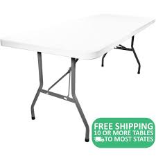Advantage 6 Ft Rectangular White Plastic Folding Table Rb 3072 Gg Folding Table Table Rectangular