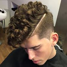 See more ideas about mens hairstyles, wavy hair, haircuts for men. Hard Part Hairstyle Cool Textured Curly Hair With Fade And Part Permed Hairstyles Curly Hair Styles Long Hair Styles Men