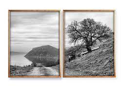 Landscape Photography Downloadset Of 2 Black And White Etsy Wall Art Prints Art Prints Nature Prints