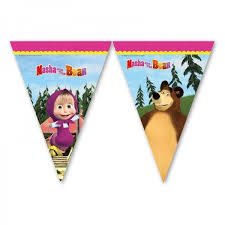 Articoli per feste, addobbi e decorazioni originali. Festone Bandierine In Plastica Addobbi Festa Masha E Orso