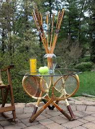 How To Make A Vintage Tennis Racket Table Sweet Pea Tennis Crafts Tennis Tennis Racket