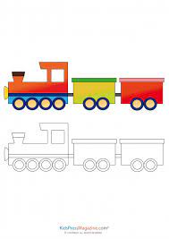 Coloring pages for kids cartoon characters coloring pages. Train Coloring Page With Colored Reference Kidspressmagazine Com Train Coloring Pages Coloring Pages Sticker Book