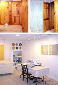 Home Dzine Give Knotty Pine A Lick Of Paint Paneling Makeover Wood Paneling Makeover Knotty Pine Walls