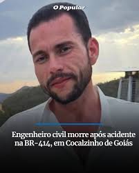 BATIDA ▪️ Um engenheiro civil de 36 anos morreu após um acidente na BR-414,  em Cocalzinho de Goiás. De acordo com a Polícia Rodoviária Federal (PRF),  Tony Alexandre Ribeiro Prado invadiu a