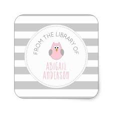 Baby Shower Pink Owl Book Sticker Bookplate Zazzle Com Book Plates Owl Books Blue Baby Shower