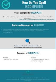 Correct Spelling For Incomplete Infographic Spellchecker Net