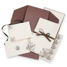 Gartner Studios Brown Ivory Damask Self Mailer Invitation Set Invitation Kits Damask Invitations Wedding Invitation Kits