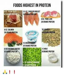 How much protein do you need? Foods Highestin Protein 602 Steak Filet 35 Oz Chicken Breast 42 Gratuspro 30 Grams Protein 40z Pork Loin 29 Grams Protein Iclenti 6 Oz Salmon 186rams Protein 38 Grams Protein Ic Greek