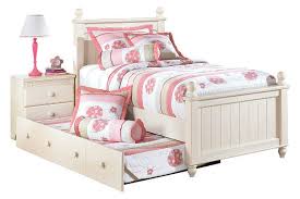 Cream Cottage Cottage Retreat Twin Poster Bed With Trundle View 2 Girls Bedroom Sets