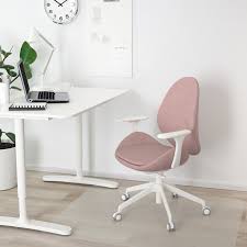 Ikea Hattefjall Gunnared Light Brown Pink White Office Chair With Armrests Office Chair Home Office Chairs Chair