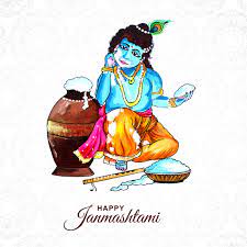 Like all other festivals, food is an integral part of janmasthami too and janmasthami recipes are much sought after to prepare with love krishna's favourite food. Einfaches Gluckliches Krishna Janmashtami Grusskartenentwurf 1233885 Vektor Kunst Bei Vecteezy