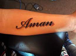Aman Name Tattoo On Left Forearm 3d Name Tattoos Forearm Name Tattoos Name Tattoos