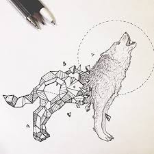 A roaring, howling, or barking wolf would definitely look especially stunning in the original tribal style. Wolf Geometric Drawing Ideas Happy Emotion