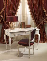Wooden frame is finished with interesting pattern. Classic Rubens 18th Century French Style Bedroom Desk And Chair Vimercati Classic Furniture