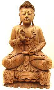 Finely quality hand carved lost wax method oxidized copper alloy 8.75 medicine / menla buddha statue from patan, nepal. 3ft Large Serene Sitting Buddha Statue Hand Carved From Solid Tropical Suar Wood