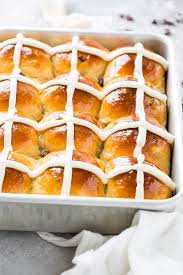 The Softest Hot Cross Buns For Easter Video Oh Sweet Basil Recipe Hot Cross Buns Recipe Hot Cross Buns Hot Cross Buns Recipe Traditional