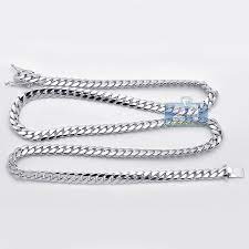 Mens Miami Cuban Link Chain Solid 14k White Gold 8 Mm 32 Gold Chains For Men Chains For Men Mens Chain Necklace