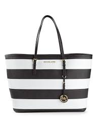 Black And White Striped Purse Michael Kors Black And White Stripes Bag Handbags Michael Kors Women Handbags Handbag