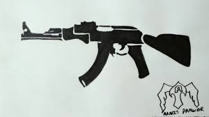 Gun by vangoghtattoo on deviantart. How To Draw A Ak 47 Gun Tattoo Form Step By Step Youtube