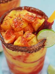 Pour mix in shot glass. Mangonada Mango Chamoyada Mexican Recipes By Muy Delish