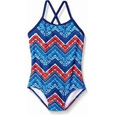 Kanu Surf Swimwear Kanu Surf Red Girls Swimsuit Chevron