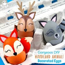 Easter egg decor is one thing i look forward to every year! Gorgeous Woodland Animal Easter Eggs Kids Craft Room