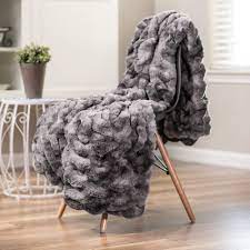 chanasya ruched royal faux fur throw blanket fuzzy plush elegant blanket for sofa chair couch and bed with re elegant blanket throw blanket fur throw blanket