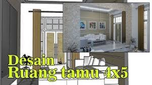 Seperti pada gambar tersebut, rumah didesain dengan 1 kamar tidur, ruang tamu, dapur, toilet, dan halaman kecil. Living Room 4x5 Desain Sketchup Youtube