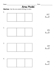 Free math worksheets from k5 learning; 3 Digit X 1 Digit Area Models Worksheets Teaching Resources Tpt