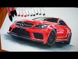 How To Draw A Ferrari With Colors How To Draw A Car Youtube With Images Car Drawings Amg Car Car
