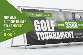 Download all 1,945 banner mockup graphic templates unlimited times with a single envato elements subscription. Monsoon Outdoor Banner Stand Mockup In Outdoor Advertising Mockups On Yellow Images Creative Store