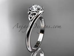 Celtic Trinity Knot Wedding Ring, Platinum Bridal Ring CT7433