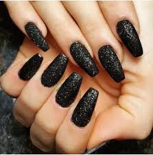 Black Acrylic Nails Coffin Ideas Best Nails Black Coffin Prom Ideas Sparkly Acrylic Nails Silver Acrylic Nails Black Nails